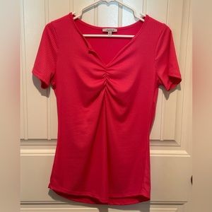 White Birch Short Sleeve Knit Top - Pink - S